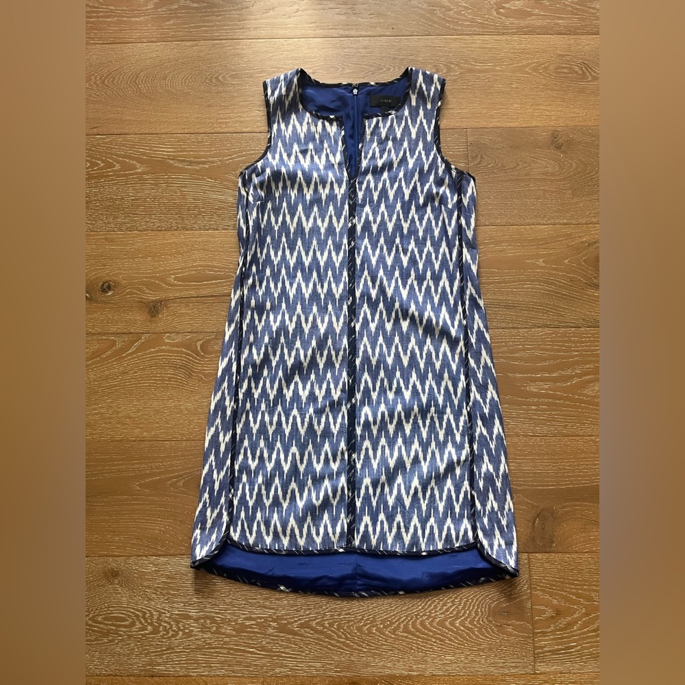 J. Crew Blue Women's Chevron Dress